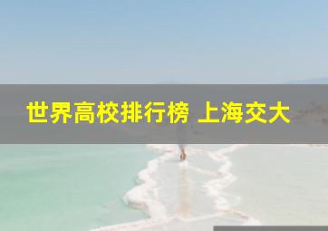 世界高校排行榜 上海交大